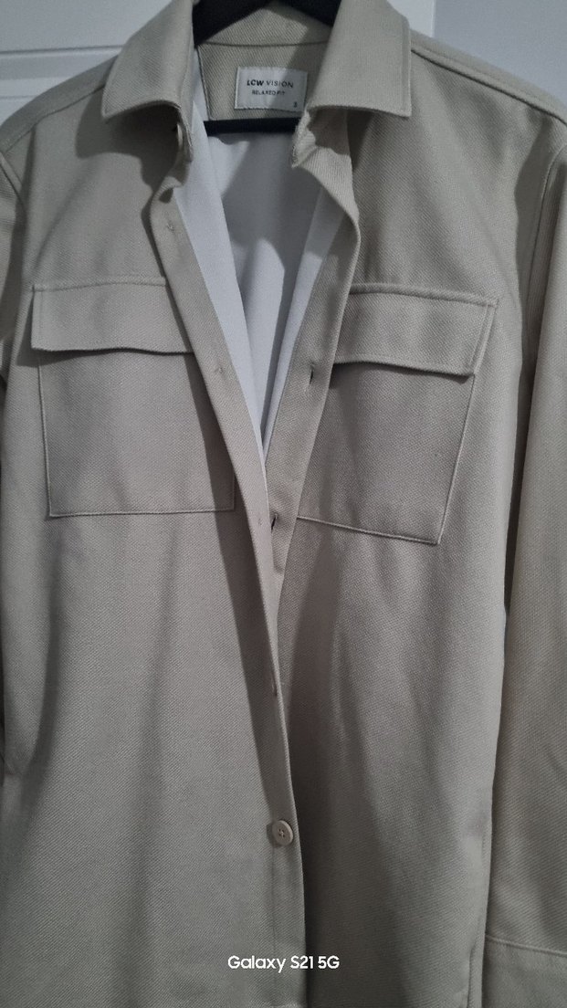 LCW Vision Gri Düğmeli Midi Keten Ceket - Görsel 4