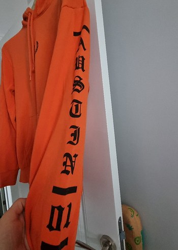 Turuncu Baskılı Kadın Sweatshirt - Görsel 5