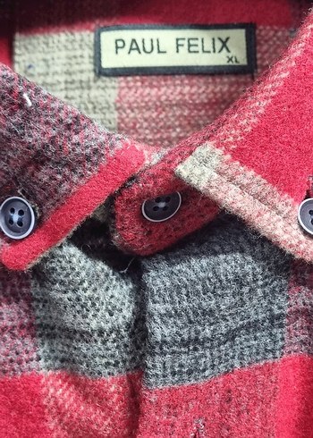 Uzun Kollu Kırmızı Gri Düğmeli Erkek Sweatshirt - Görsel 2