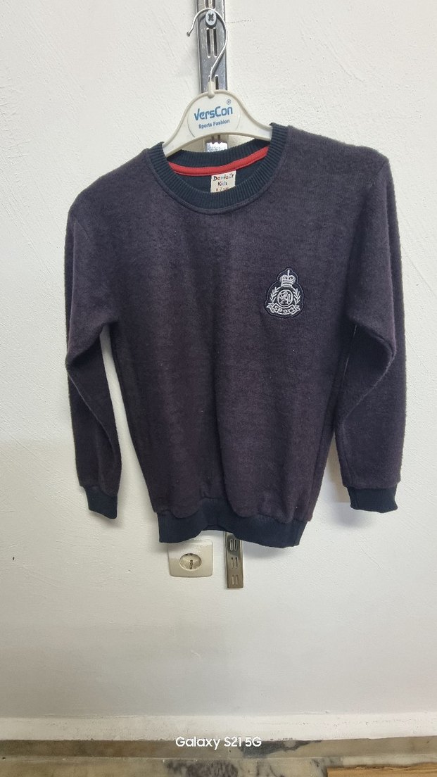 Gri Erkek Çocuk İnce Triko Sweatshirt - Görsel 5