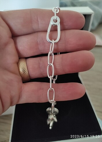  Beden gri Renk Satıldı ! Pandora Me Model Zincir bileklik 17 cm