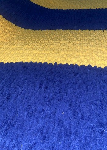 Nakışlı sarı ve mavi renkli battaniye - Görsel 2