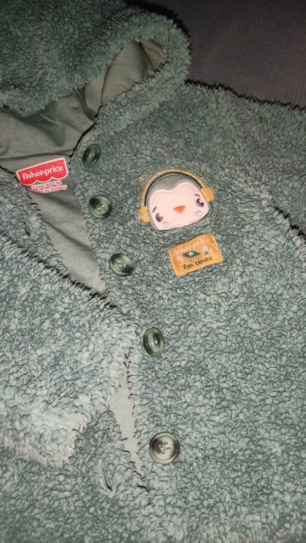 bebek Yeşil Düğmeli mont - Görsel 4