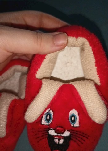 Kız Çocukları İçin Kırmızı Sıcak Terlik - Görsel 2