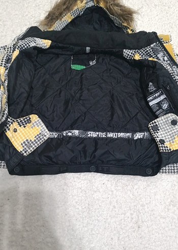 Kapüşonlu, Kürklü Kamuflaj Desenli Erkek Çocuk  kar Montu - Görsel 4