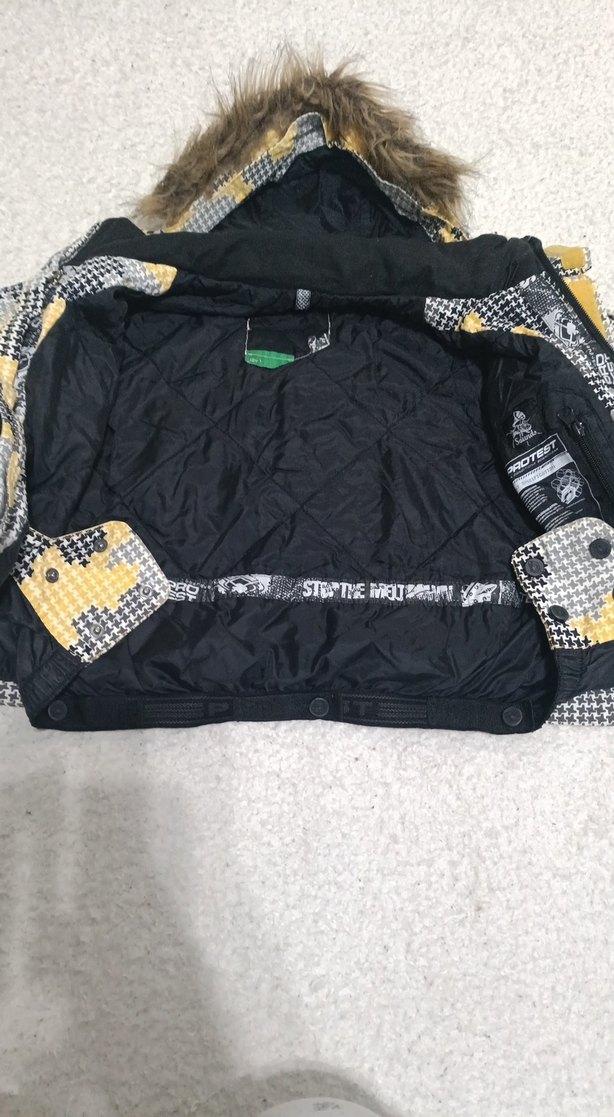 Kapüşonlu, Kürklü Kamuflaj Desenli Erkek Çocuk  kar Montu - Görsel 4