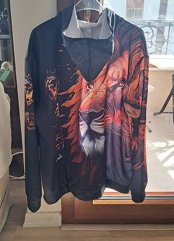 xxl Beden 3d baskılı kapşonlu kanguru cepli erkek Sweatshirt XXL beden