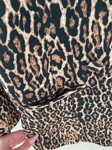 s Beden Leopar Blazer ceket