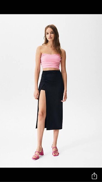 Pull and Bear Yırtmaçlı etek