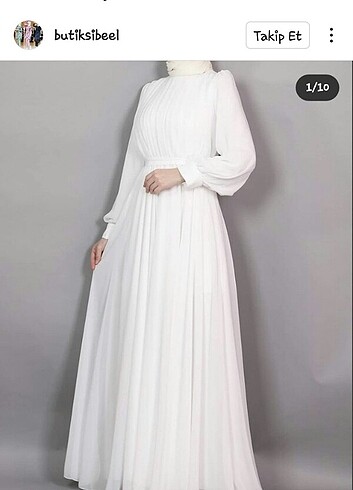 s Beden Beyaz elbise uzun tesettür 