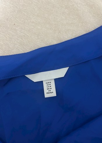 H&M Mavi Saten Kadın Bluz