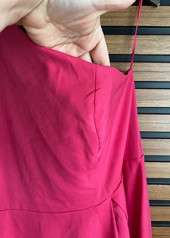 Fuşya Tek omuz elbise - Görsel 3