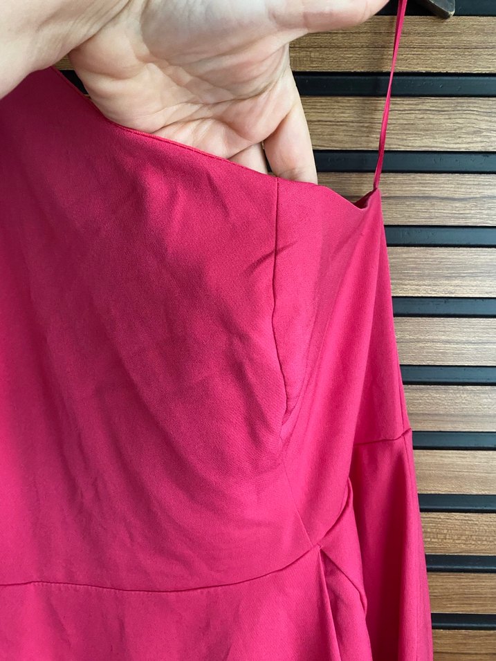 Fuşya Tek omuz elbise - Görsel 3
