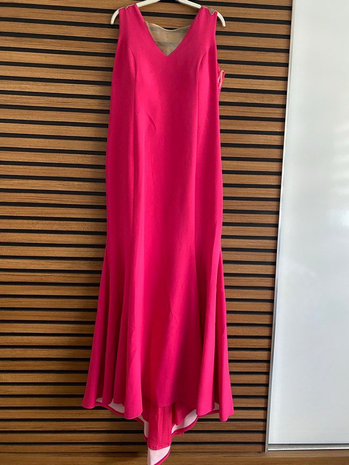 Pembe İşlemeli Mükemmel Uzun Kadın Abiye - Görsel 2