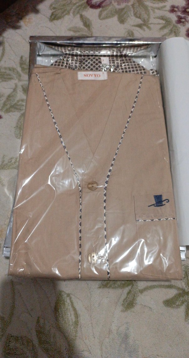 Kahverengi Desenli Erkek röpdeşambır takım - Görsel 2