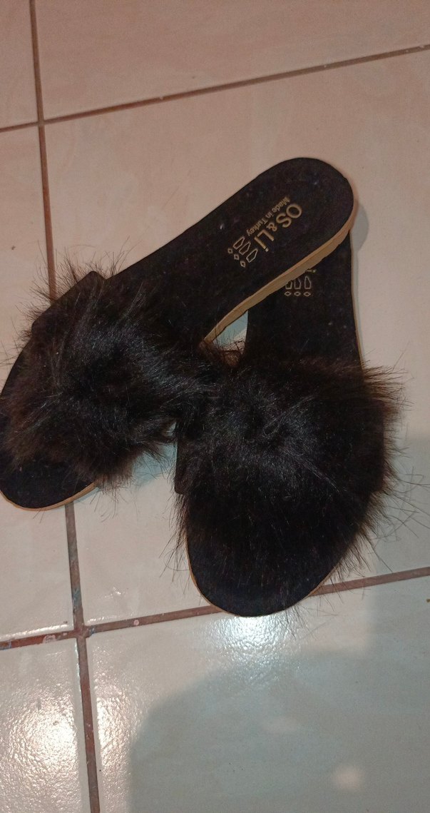 Kahverengi Kürklü Kadın Dolgu Topuk Terlik - Görsel 2