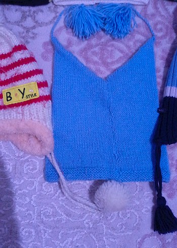 Çocuklar için Örgü Bere ve Şapka Seti - Görsel 6