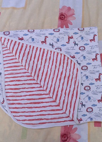 Çocuklar için renkli desenli battaniye çift taraflı - Görsel 2