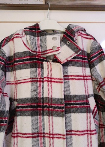 Düğmeli Ekose Midi Kadın Kaban - Görsel 3