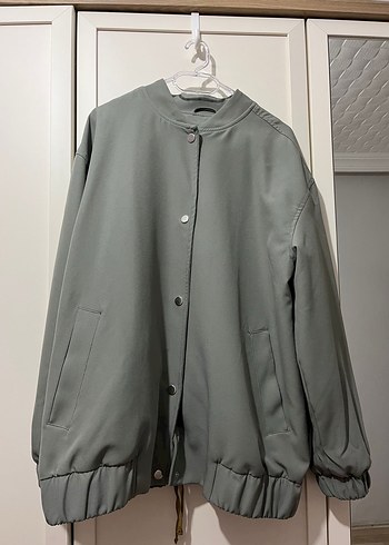 Zara Gri Düğmeli Midi Kadın Ceket
