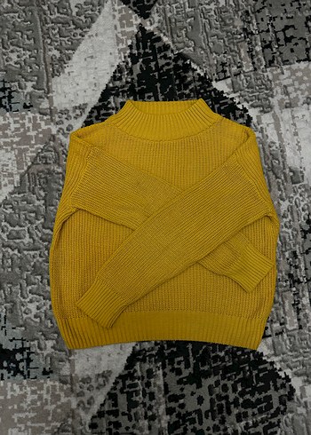 Sarı Balıkçı Yaka Kadın Triko Kazak - Görsel 2