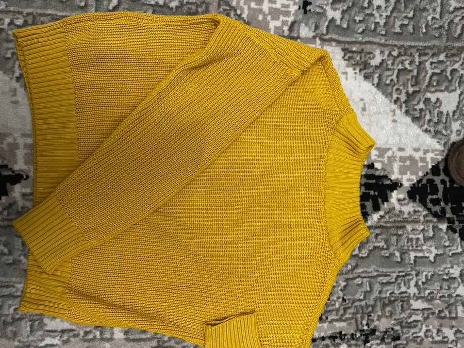 Sarı Balıkçı Yaka Kadın Triko Kazak - Görsel 3