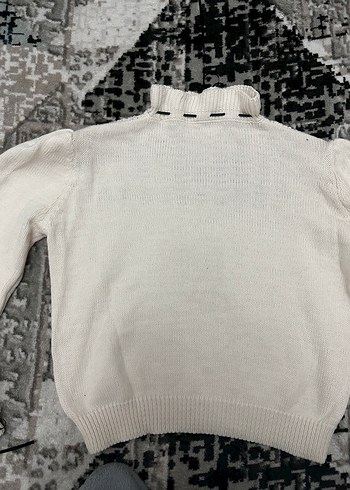 Kadın Beyaz Örgü Yüksek Yakalı Kazak - Görsel 5