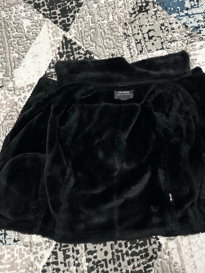 Siyah Kürklü Biker Kadın Kışlık Ceket - Görsel 2