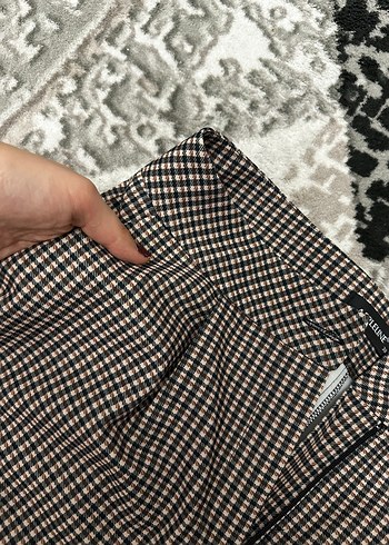 Gri Pilili Kadın Kumaş Pantolon - Görsel 4