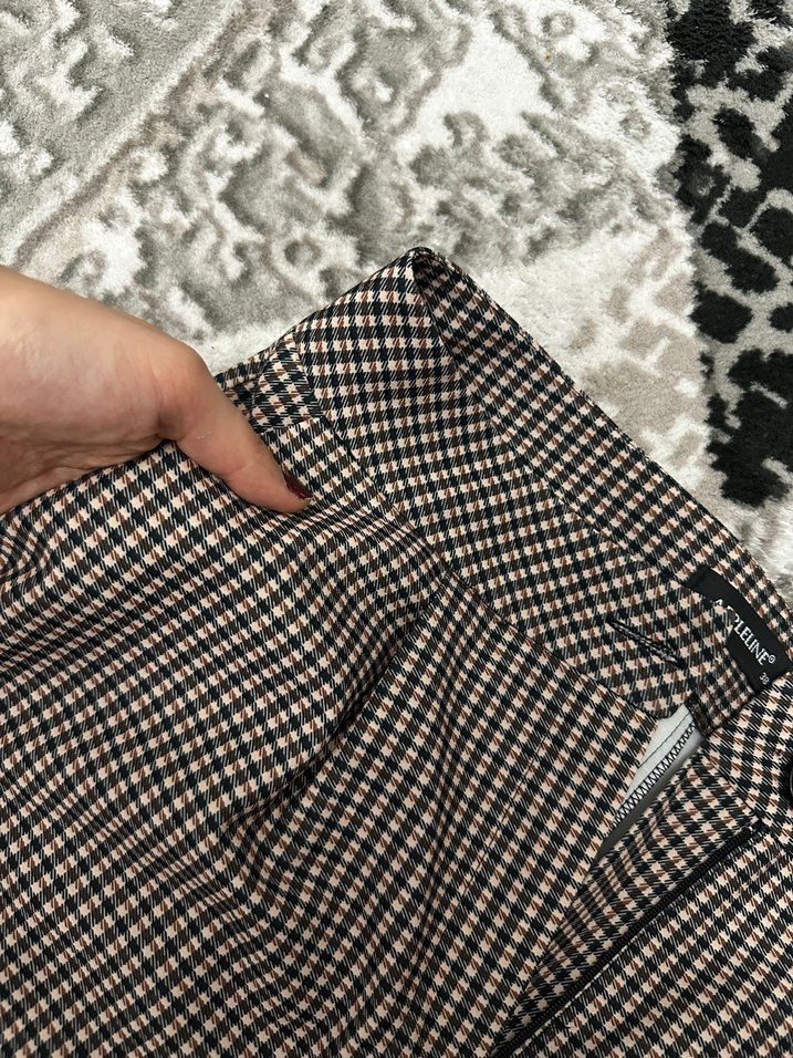 Gri Pilili Kadın Kumaş Pantolon - Görsel 4