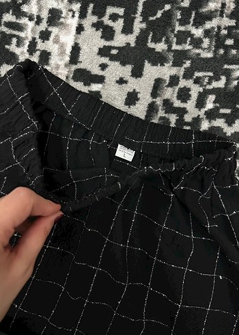 Siyah Ekose Pilili Midi Etek - Görsel 3