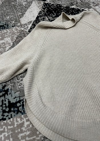 Gri Boğazlı Triko Kadın Kazak - Görsel 3