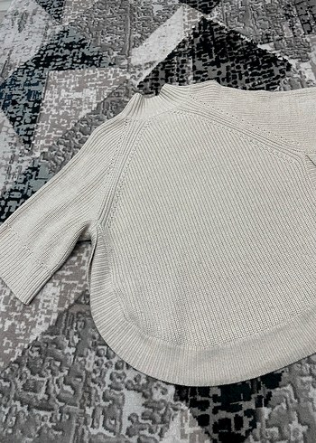 Gri Boğazlı Triko Kadın Kazak - Görsel 4