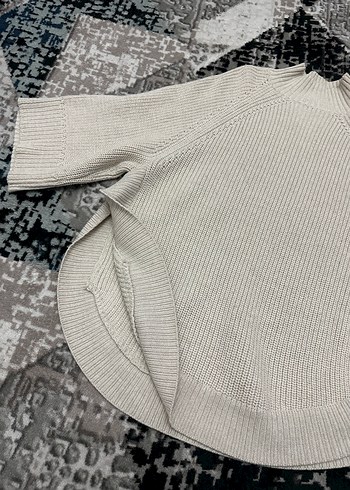 Gri Boğazlı Triko Kadın Kazak - Görsel 5