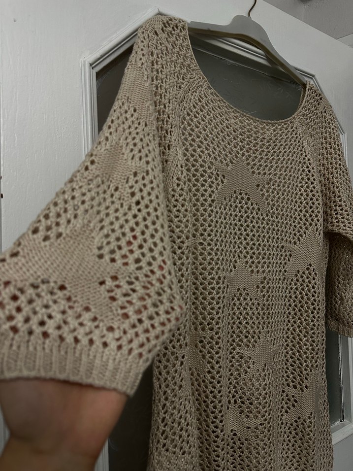 Bej Örgü Bohem Kadın Kazak - Görsel 3