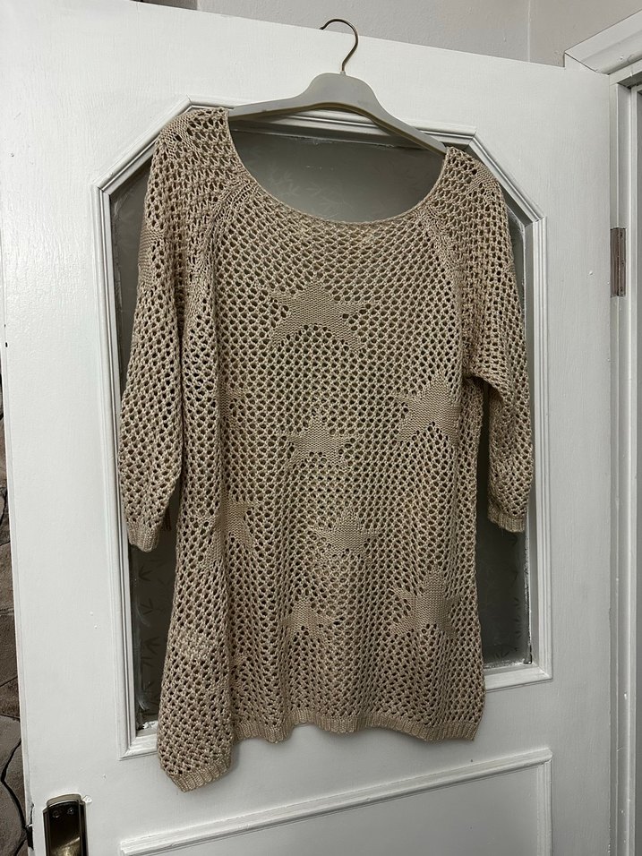 Bej Örgü Bohem Kadın Kazak - Görsel 2