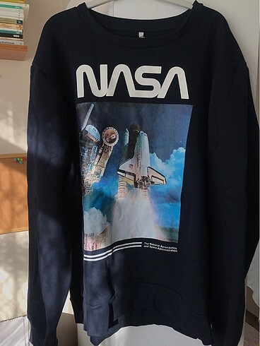 xxl Beden Nasa baskılı sweatshirt