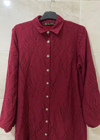 universal Beden bordo Renk Desenli bordo elbise