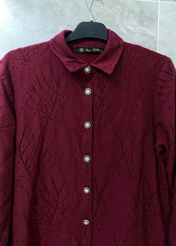 universal Beden Desenli bordo elbise
