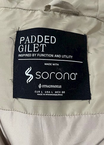 Stradivarius Bej Midi Şişme Yelek Yüksek Yaka - Görsel 8