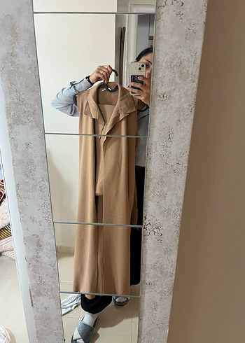 Camel Renkli Midi Boy Kadın Yelek yeni giyilmedi - Görsel 7