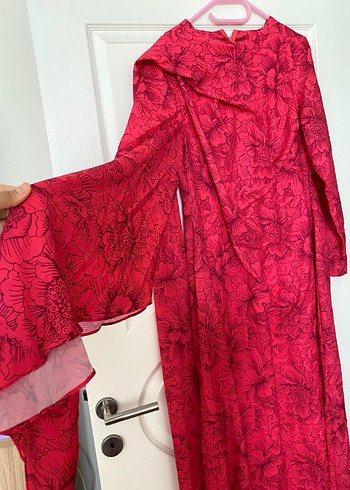 Pembe Drapeli Uzun Kadın Elbise trendyolmilla - Görsel 10