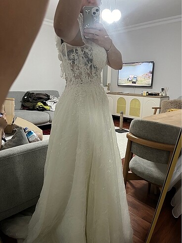 Temiz sorunsuz bohem vintage gelinlik - Görsel 16