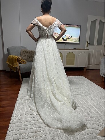 Temiz sorunsuz bohem vintage gelinlik - Görsel 15