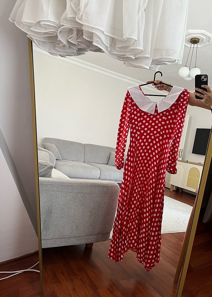 Vintage Puantiyeli elbise - Görsel 3