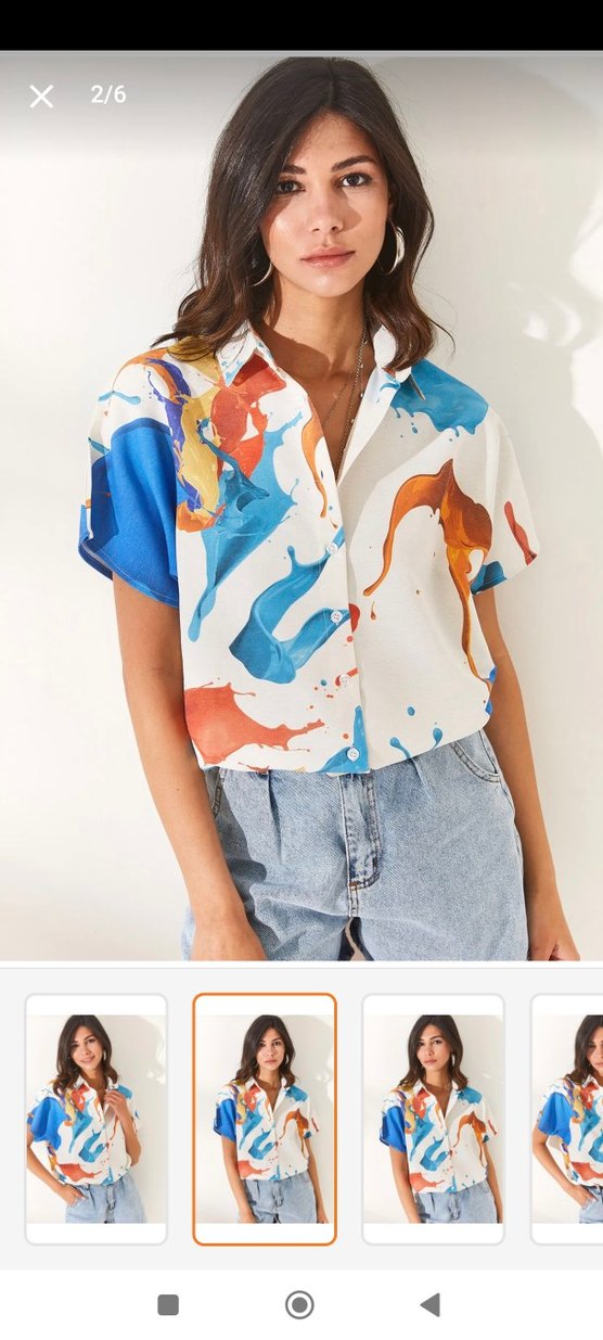 Olalook Kısa Kollu Kadın Gömlek - Görsel 2