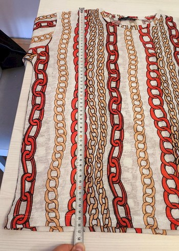 Trendyol L beden Zincir Desenli Bohem Kadın Triko Bluz - Görsel 3