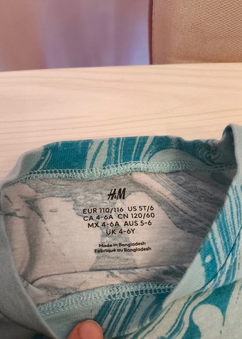 4 Yaş Beden gri Renk H&M 2 adet Pamuklu çocuk Tişört