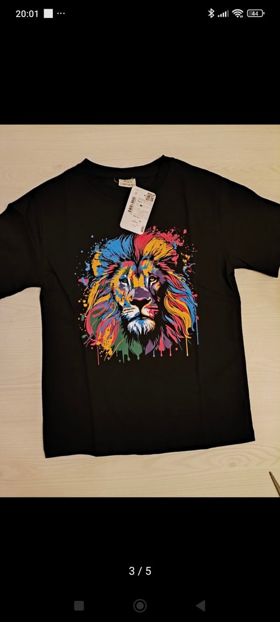 DeFacto Renkli Aslan Baskılı Erkek Tişört - Görsel 3