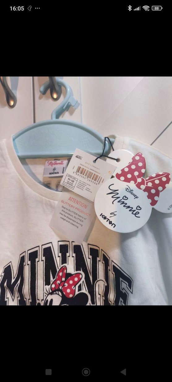 Koton 11-12yaş Beyaz Minnie Mouse Kız Tişörtü - Görsel 3